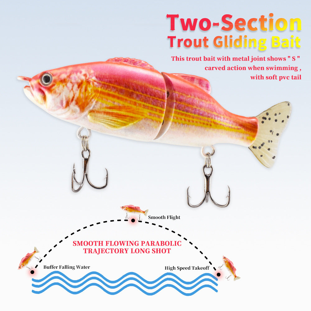 100mm PVC Soft Tail 2 Sections Simulation Bait ABS Plastic