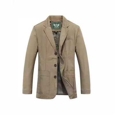 Loose Plus Size Suit Pure Cotton Washed Single-breasted Casual Jacket